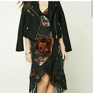 Fringe Floral Wrap Dress